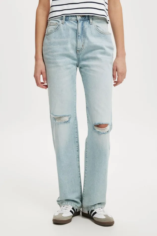 Women Pants Cotton On Slim Straight Jean Bondi Blue Rip Women Pants Cotton On Slim Straight Jean Bondi Blue Rip