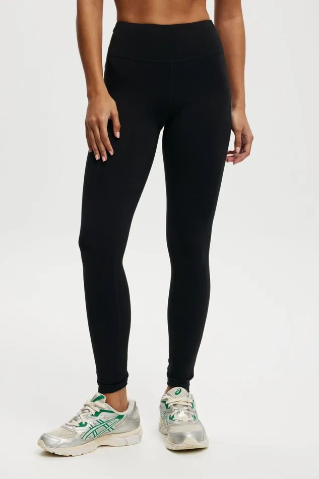 Women Pants Cotton On Ultra Luxe Mesh Panel 78 Tight Black Mesh