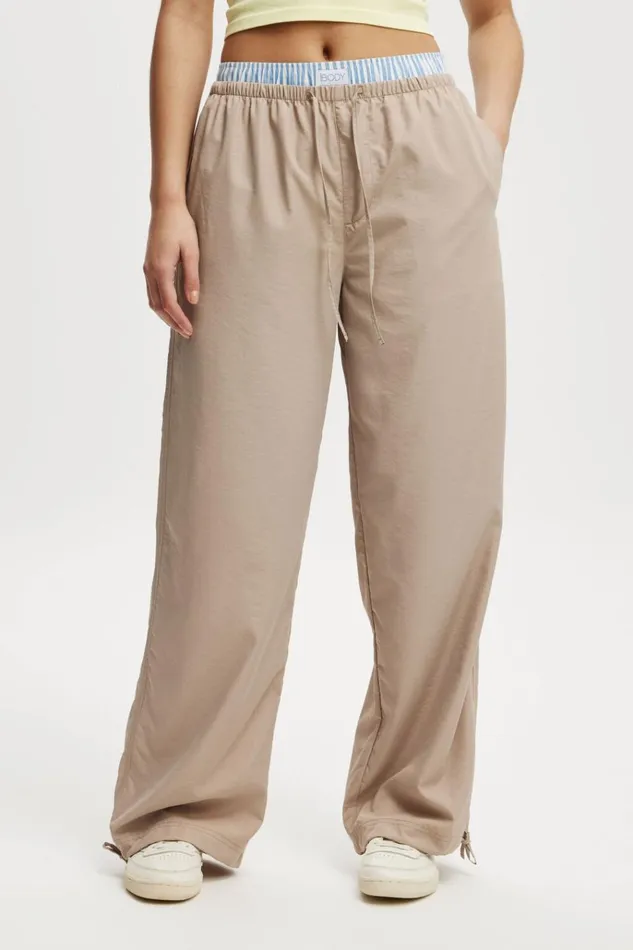 Women Pants Cotton On Woven Active Tie Up Pant White Pepper