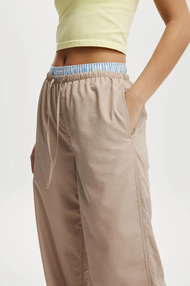 Women Pants Cotton On Woven Active Tie Up Pant White Pepper