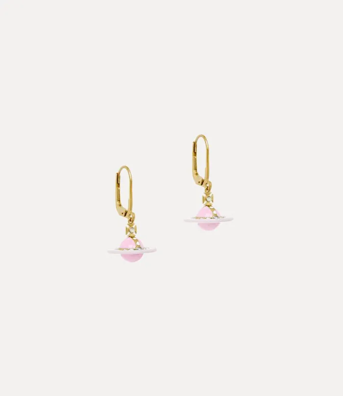 Women Petite Original Orb Earrings Goldpalepinkopaquewhiteenamelmilkypink Vivienne Westwood Earrings