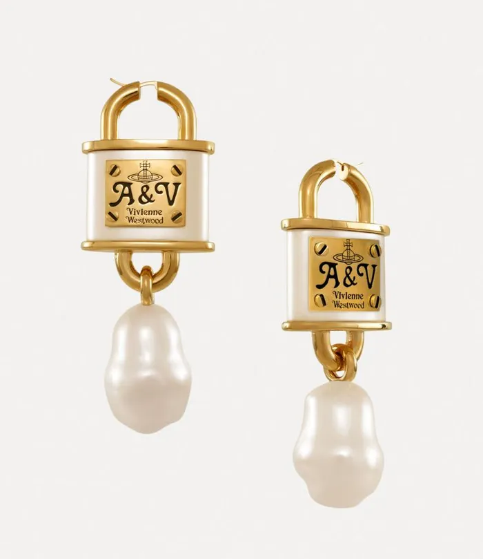 Women Posy Earrings Goldblackpatinacreamrosepearl Vivienne Westwood Earrings