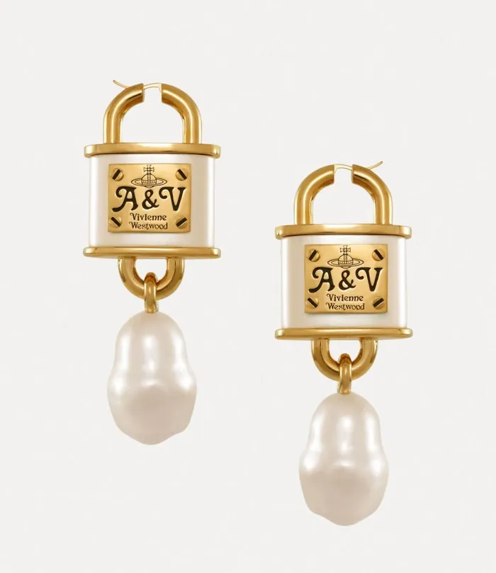 Women Posy Earrings Goldblackpatinacreamrosepearl Vivienne Westwood Earrings Women Posy Earrings Goldblackpatinacreamrosepearl Vivienne Westwood Earrings