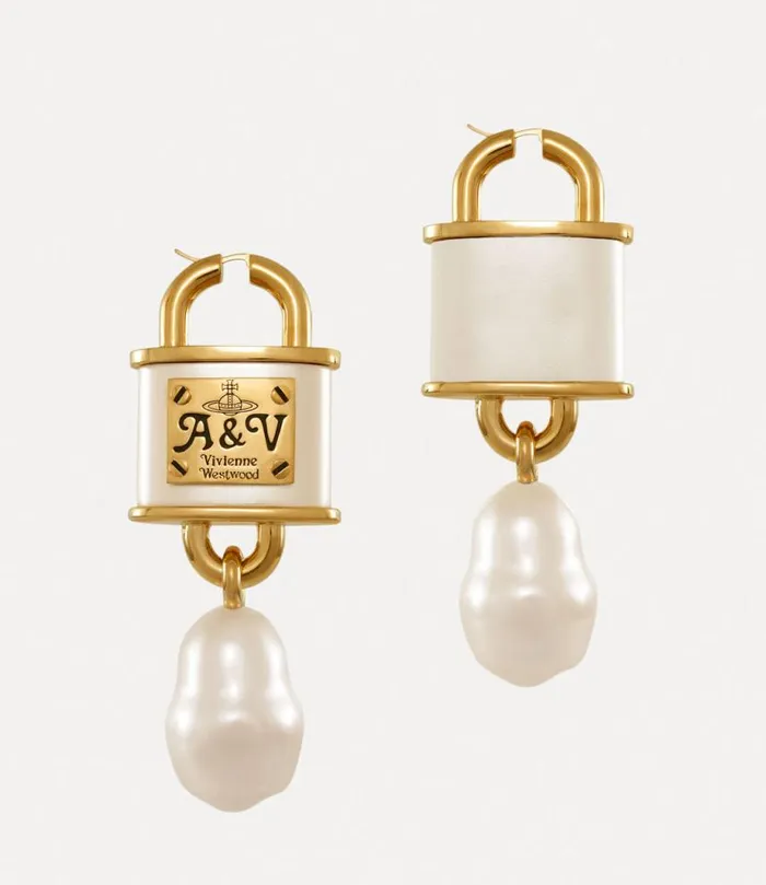 Women Posy Earrings Goldblackpatinacreamrosepearl Vivienne Westwood Earrings Women Posy Earrings Goldblackpatinacreamrosepearl Vivienne Westwood Earrings