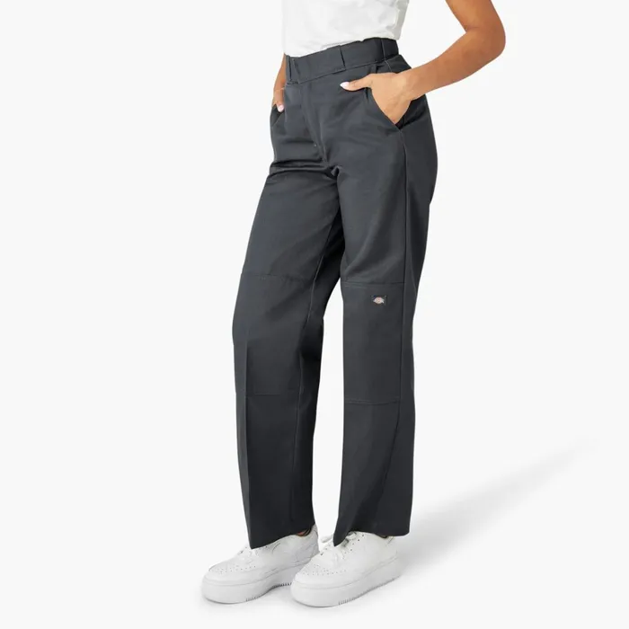 Womens Loose Fit Double Knee Work Pants Charcoal Gray Charcoal Gray ch Women Dickies Double Knee
