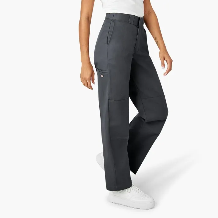 Womens Loose Fit Double Knee Work Pants Charcoal Gray Charcoal Gray ch Women Dickies Double Knee