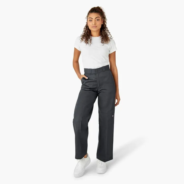 Womens Loose Fit Double Knee Work Pants Charcoal Gray Charcoal Gray ch Women Dickies Double Knee