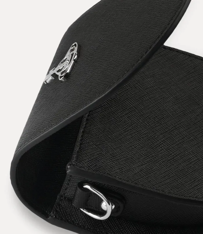 Women Saffiano Nano Saddle Crossbody Black Vivienne Westwood Crossbody Bags Women Saffiano Nano Saddle Crossbody Black Vivienne Westwood Crossbody Bags