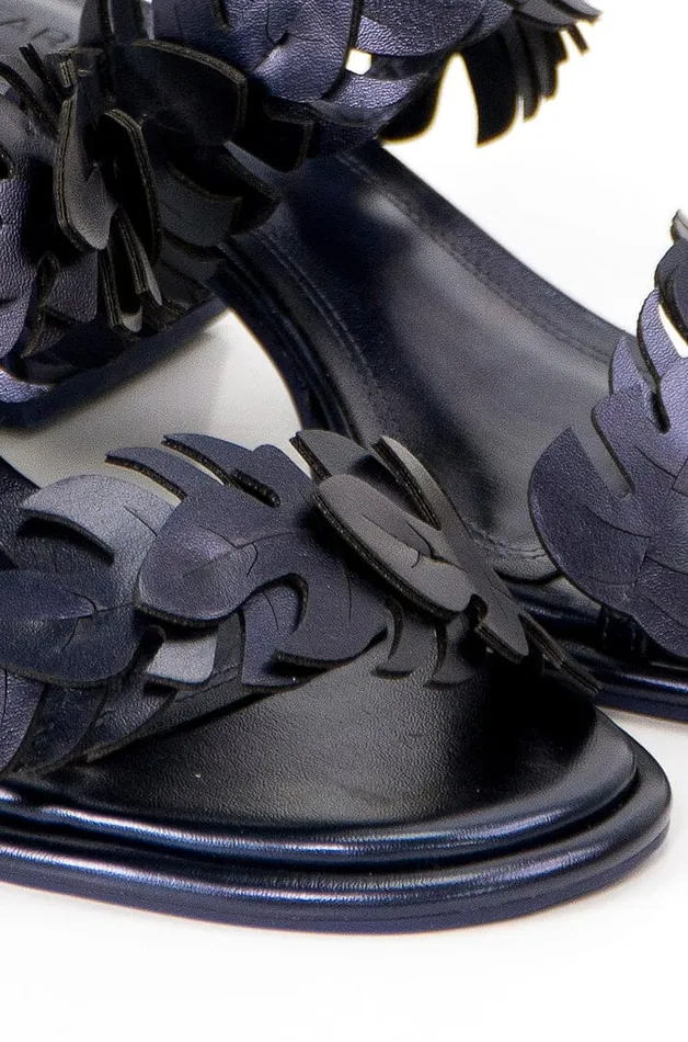 Women Sandals Farm Rio Green Monstera Mid Heel Sandal