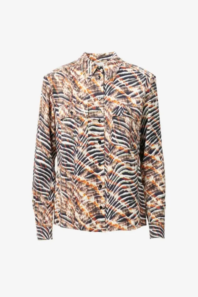 Women Shirts and Blouses Lala Berlin Blouse Bemar Viscose Zebra Shibori Women Shirts and Blouses Lala Berlin Blouse Bemar Viscose Zebra Shibori