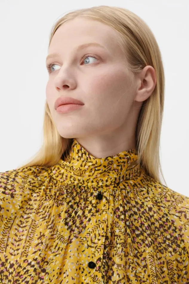 Women Shirts and Blouses Lala Berlin Blouse Brooks Viscose Heritage Star Yellow Women Shirts and Blouses Lala Berlin Blouse Brooks Viscose Heritage Star Yellow