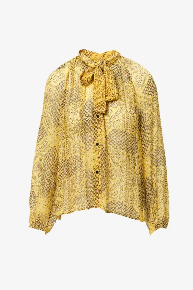 Women Shirts and Blouses Lala Berlin Blouse Brooks Viscose Heritage Star Yellow Women Shirts and Blouses Lala Berlin Blouse Brooks Viscose Heritage Star Yellow