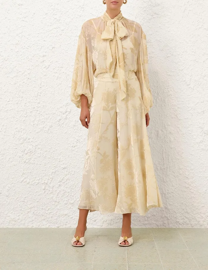 Women Shorts and Pants Zimmermann Burnout Culotte Cream