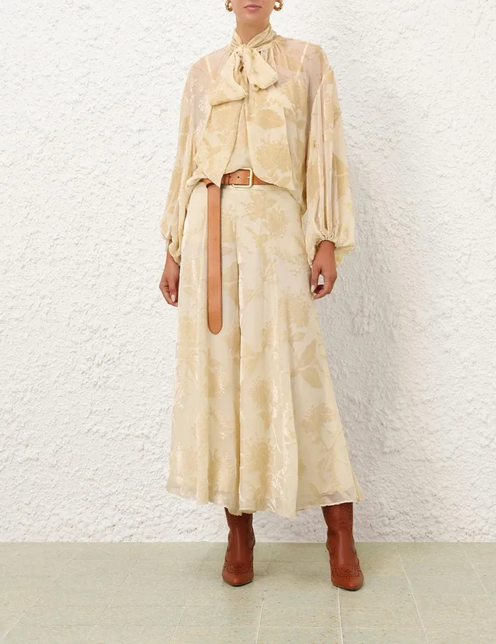 Women Shorts and Pants Zimmermann Burnout Culotte Cream