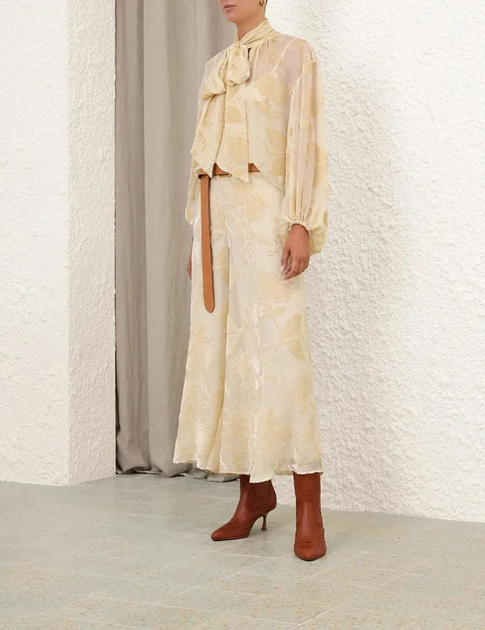 Women Shorts and Pants Zimmermann Burnout Culotte Cream