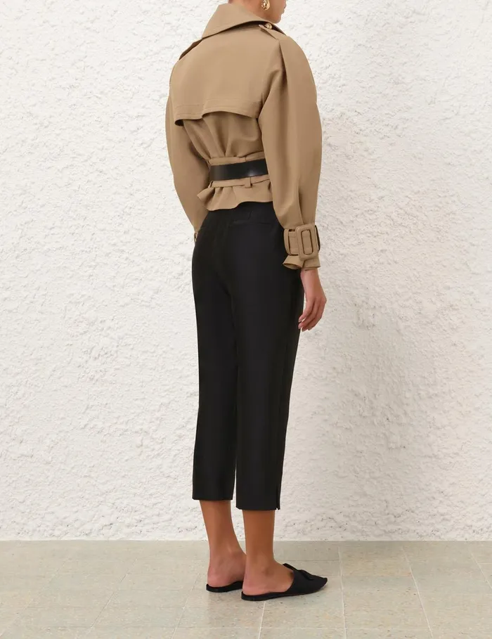 Women Shorts and Pants Zimmermann Crush Cropped Slim Pant Black