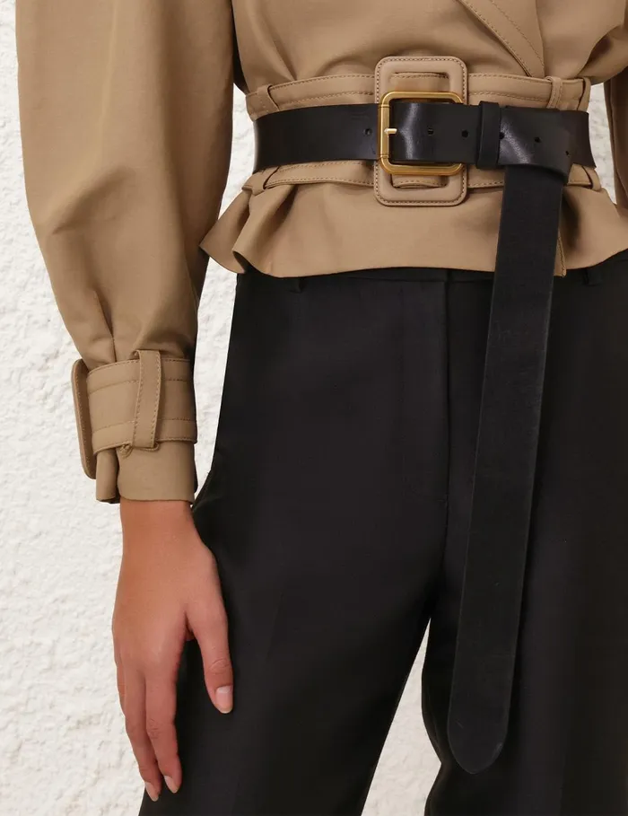 Women Shorts and Pants Zimmermann Crush Cropped Slim Pant Black