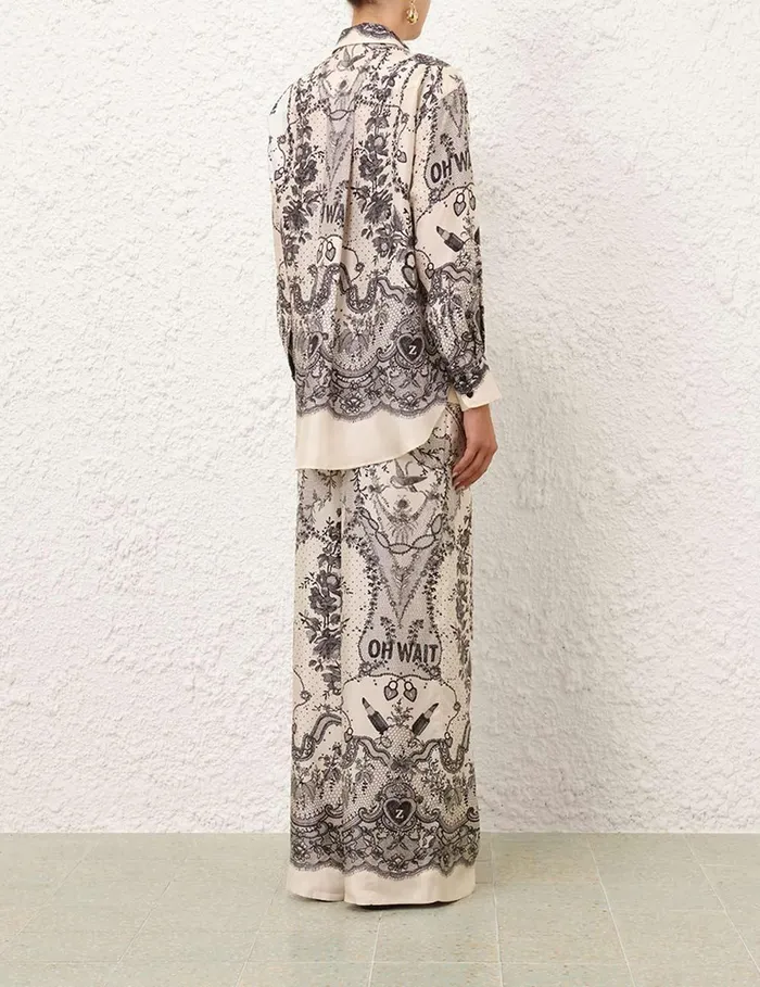 Women Shorts and Pants Zimmermann Crush Draw Waist Pant Ivory Locket