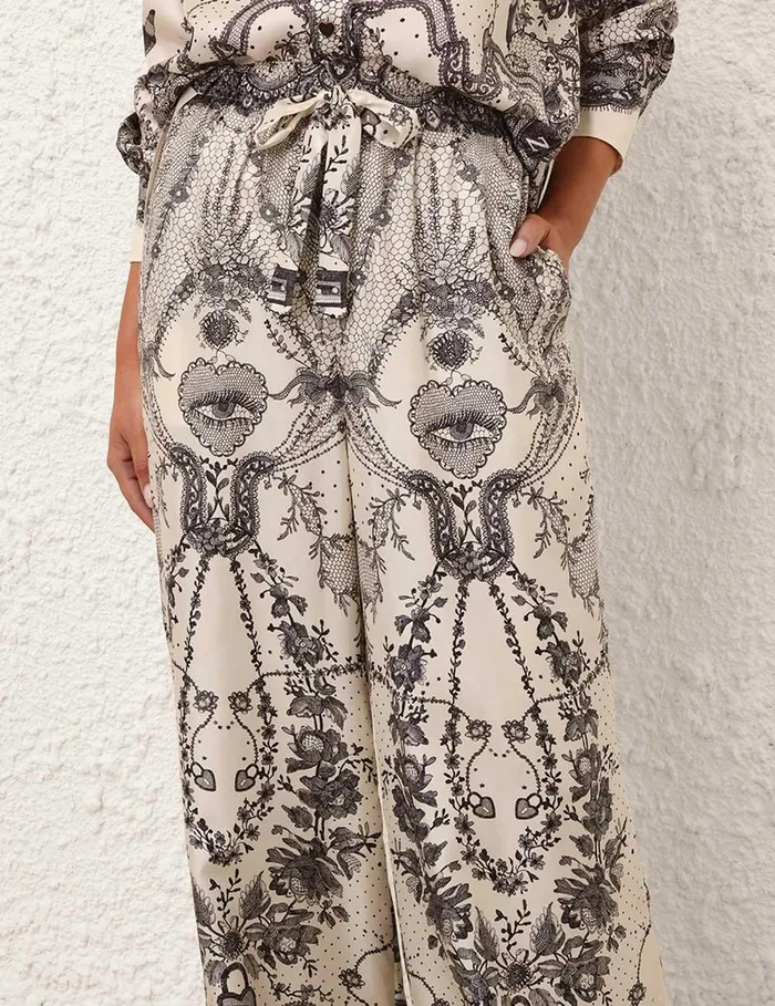 Women Shorts and Pants Zimmermann Crush Draw Waist Pant Ivory Locket