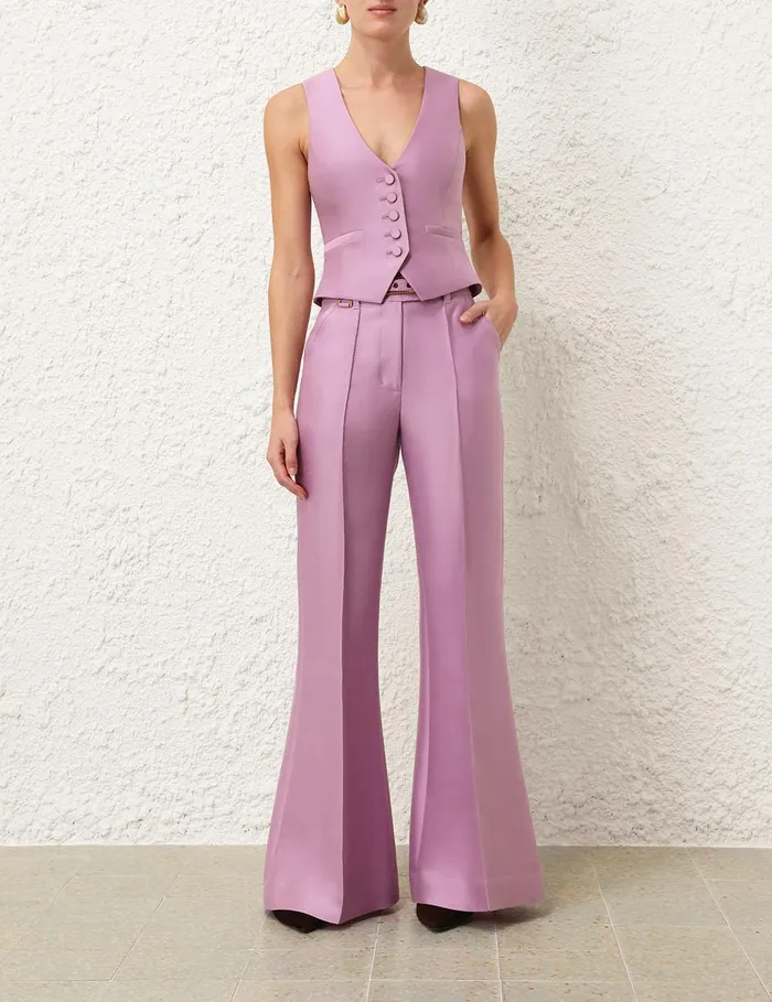 Women Shorts and Pants Zimmermann Illustration Wide Leg Pant Lilac