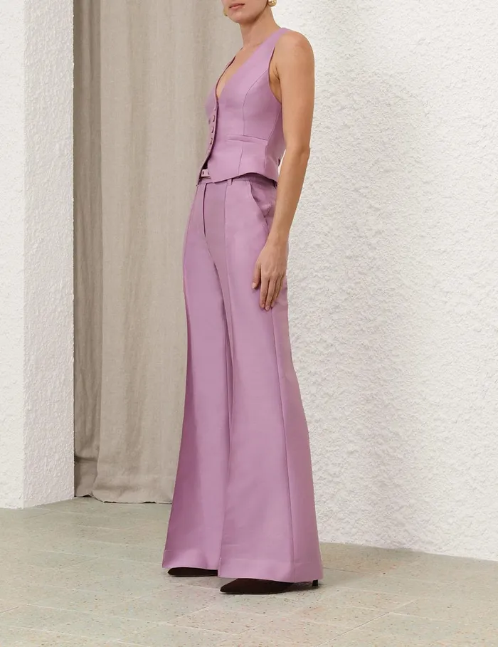 Women Shorts and Pants Zimmermann Illustration Wide Leg Pant Lilac