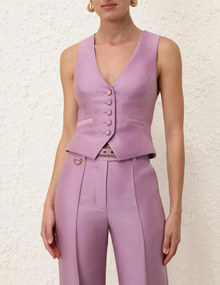 Women Shorts and Pants Zimmermann Illustration Wide Leg Pant Lilac