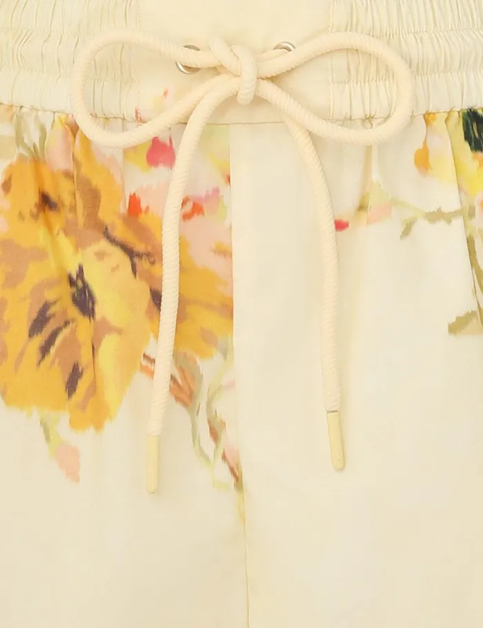 Women Shorts and Pants Zimmermann Lightburst Relaxed Short Yellow Floral
