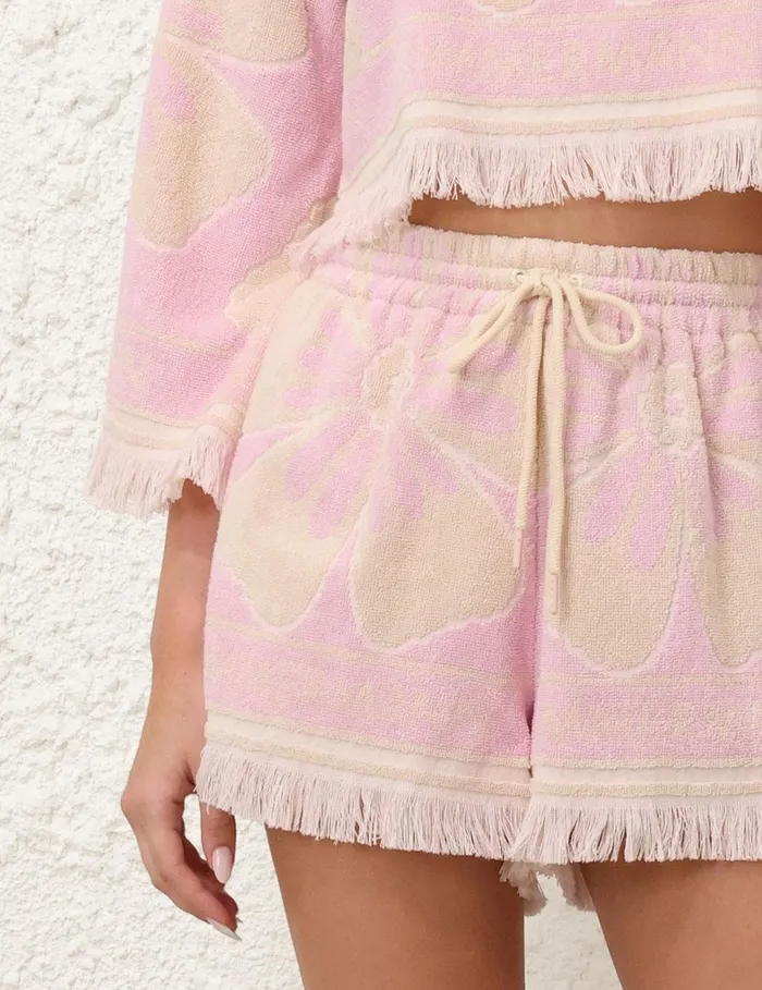 Women Shorts and Pants Zimmermann Pop Towelling Shorts Pinkcream