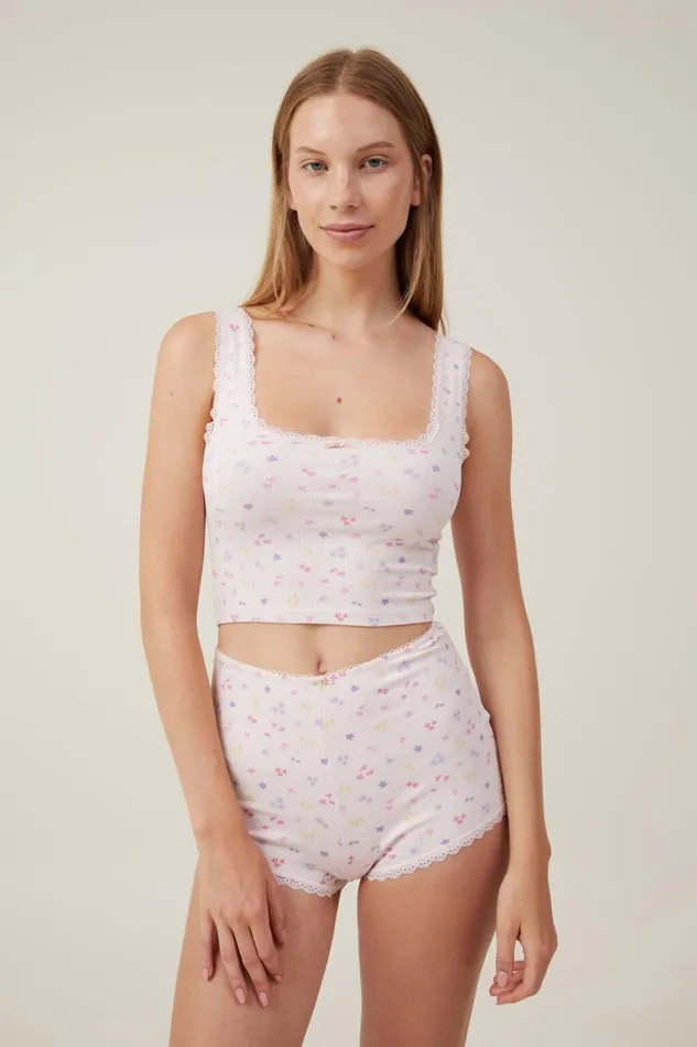 Women Shorts Cotton On Rib Lace Short Maeve Disty Pink Women Shorts Cotton On Rib Lace Short Maeve Disty Pink