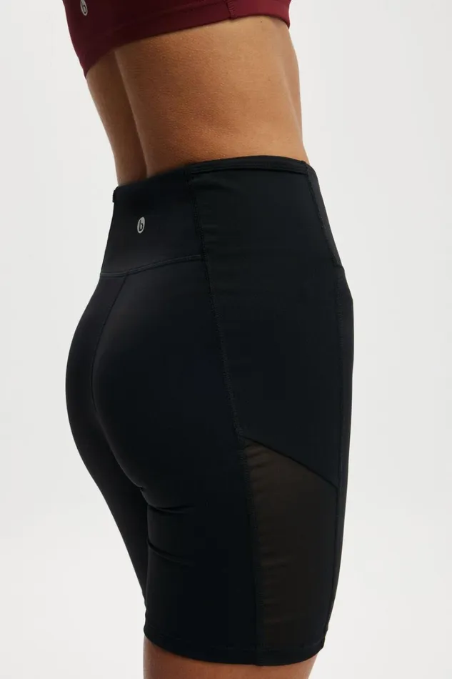 Women Shorts Cotton On Ultra Luxe Mesh Pocket Bike Short Black
