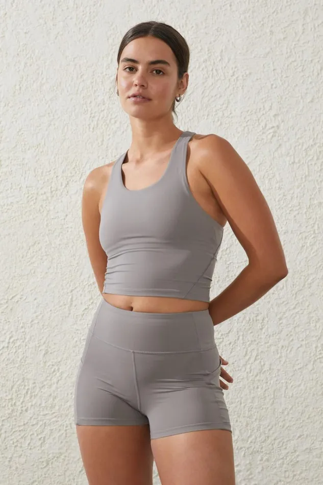 Women Shorts Cotton On Ultra Luxe Mesh Shortie Short Desert Grey
