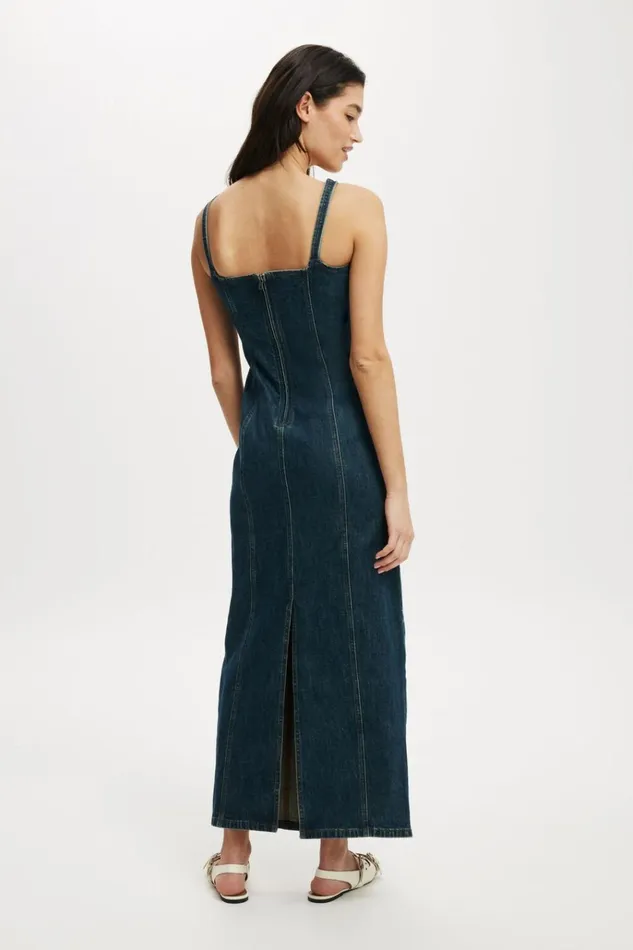 Women Skirts Cotton On Sloan Denim Maxi Dress Mistic Blue