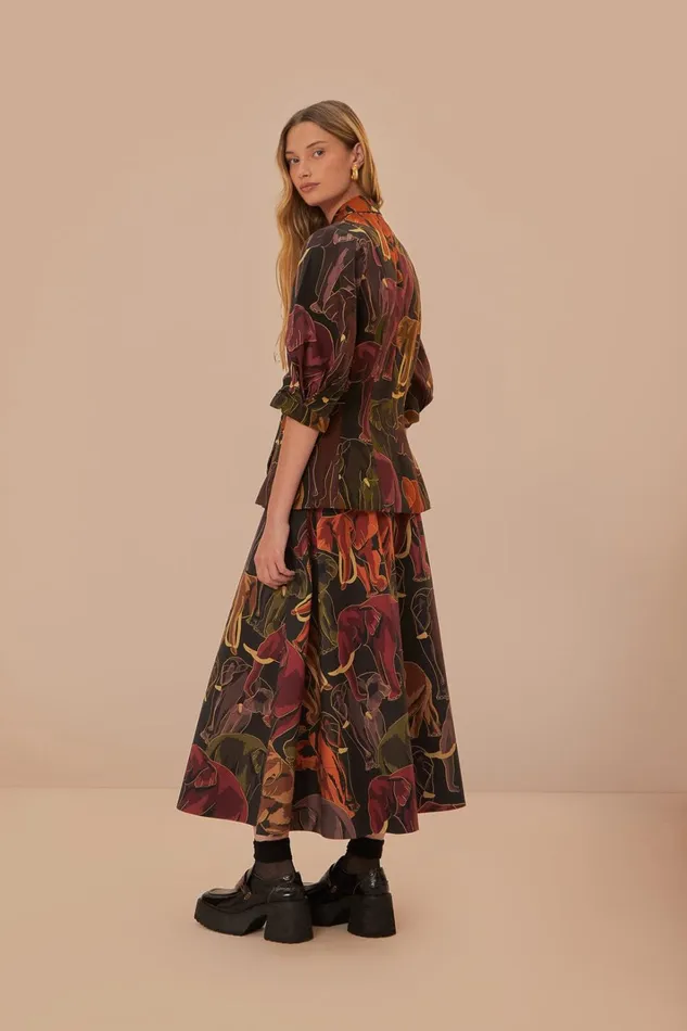 Women Skirts Farm Rio Green Elephants Skirt