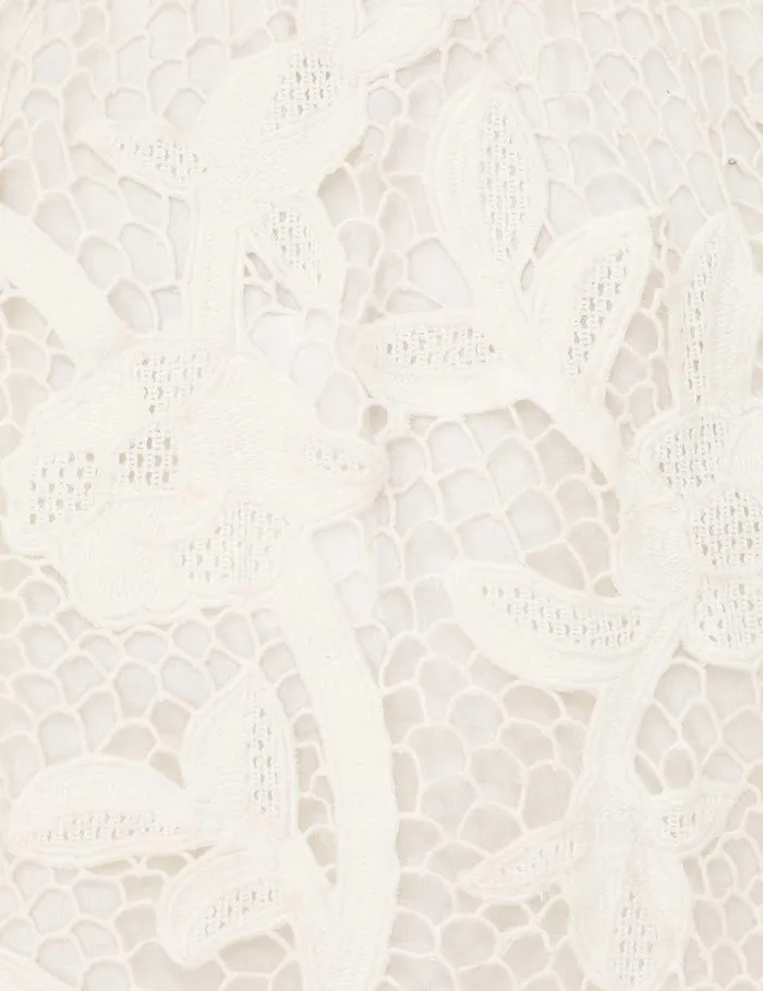 Women Skirts Zimmermann Golden Crochet Lace Skirt Ivory