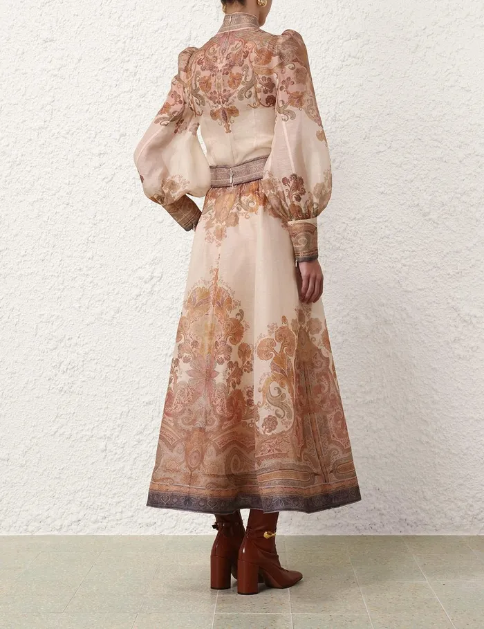 Women Skirts Zimmermann Illustration Midi Skirt Cream Paisley