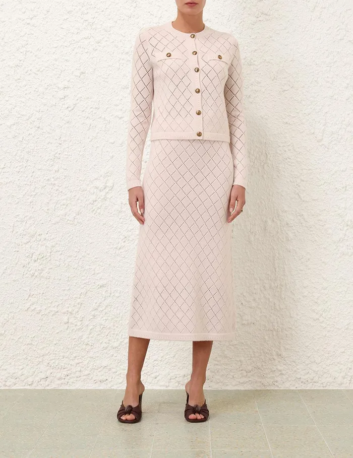 Women Skirts Zimmermann Illustration Pointelle Skirt Blush