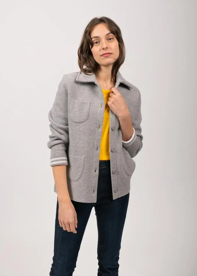 Women Sweaters Cardigans and Jackets Saint James NASHVILLE Light Grey Winter White