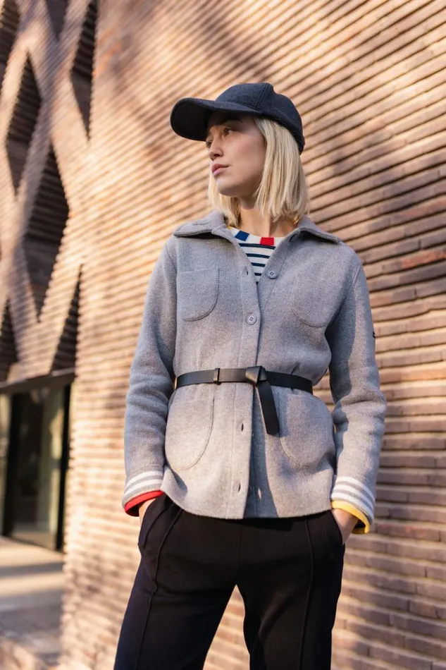 Women Sweaters Cardigans and Jackets Saint James NASHVILLE Light Grey Winter White