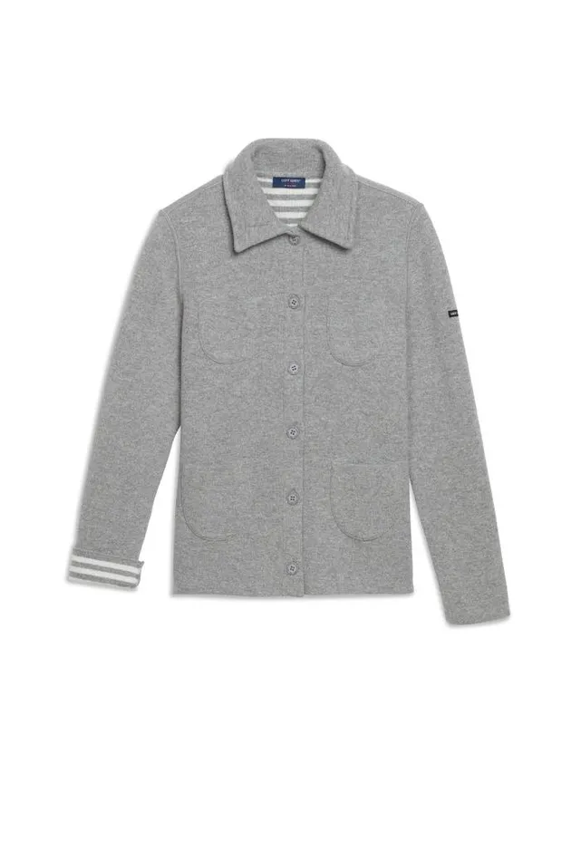 Women Sweaters Cardigans and Jackets Saint James NASHVILLE Light Grey Winter White