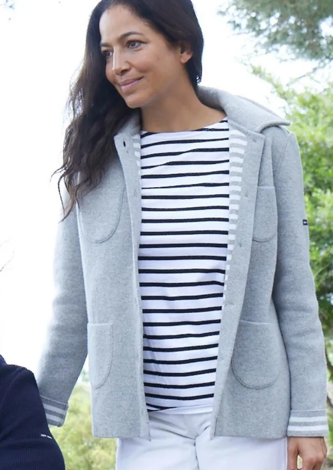 Women Sweaters Cardigans and Jackets Saint James NASHVILLE Light Grey Winter White