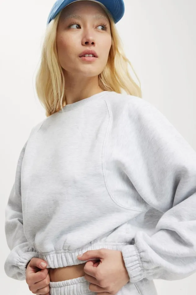 Women Sweats and Hoodies Cotton On Plush Saddle Sleeve Jumper Cloudy Grey Marle Women Sweats and Hoodies Cotton On Plush Saddle Sleeve Jumper Cloudy Grey Marle