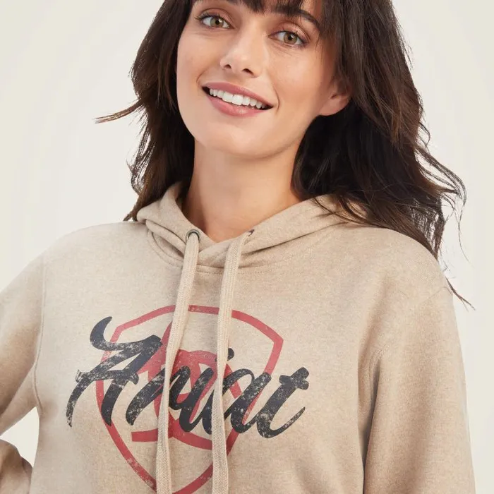 Women Sweatshirts and Hoodies Ariat REAL Shield Logo Hoodie Dark Oatmeal Heather Women Sweatshirts and Hoodies Ariat REAL Shield Logo Hoodie Dark Oatmeal Heather