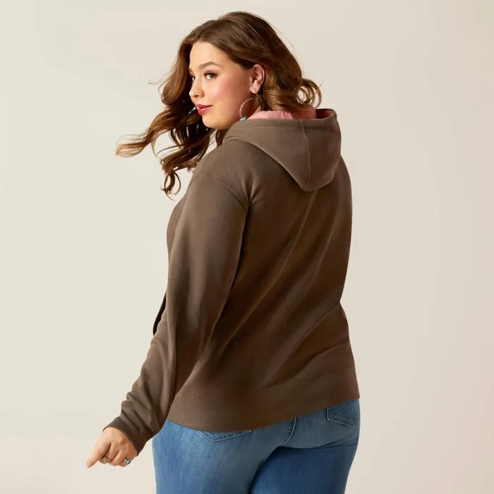 Women Sweatshirts and Hoodies Ariat REAL Thunderbird Hoodie Banyan Bark Women Sweatshirts and Hoodies Ariat REAL Thunderbird Hoodie Banyan Bark