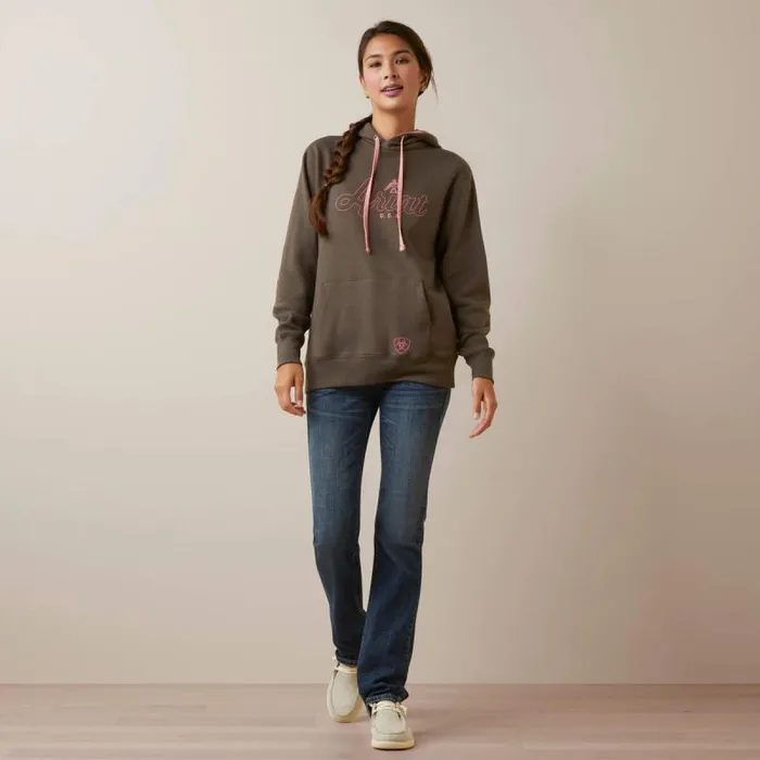 Women Sweatshirts and Hoodies Ariat REAL Thunderbird Hoodie Banyan Bark Women Sweatshirts and Hoodies Ariat REAL Thunderbird Hoodie Banyan Bark