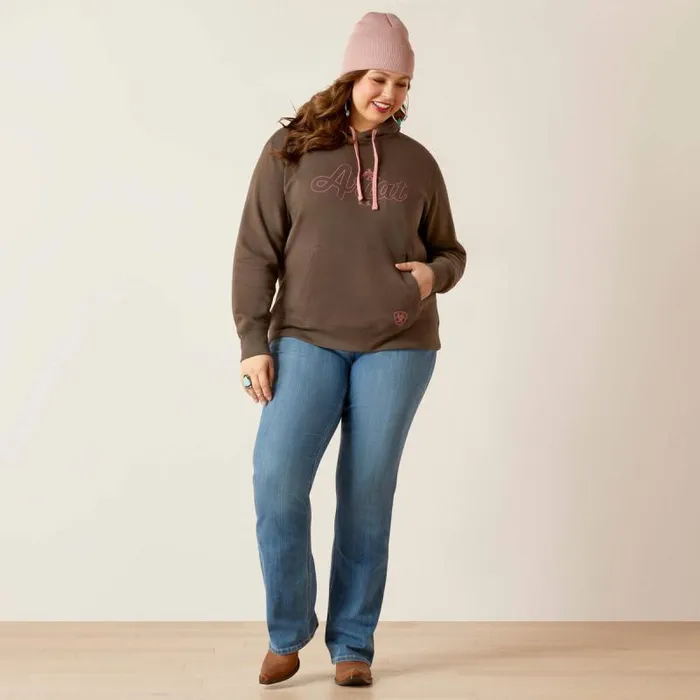 Women Sweatshirts and Hoodies Ariat REAL Thunderbird Hoodie Banyan Bark Women Sweatshirts and Hoodies Ariat REAL Thunderbird Hoodie Banyan Bark