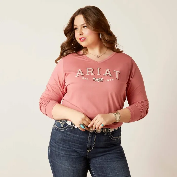 Women TShirts and Tops Ariat Flora Tee Dusty Rose Women TShirts and Tops Ariat Flora Tee Dusty Rose