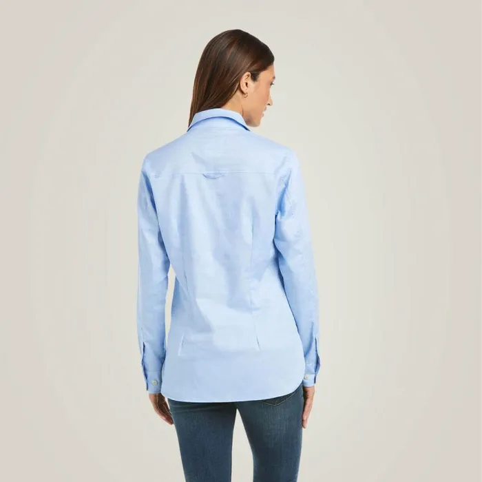 Women TShirts and Tops Ariat Loyola Popover Shirt Chambray Blue