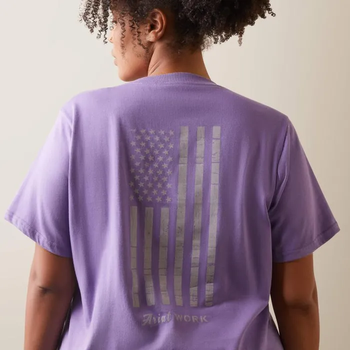 Women TShirts and Tops Ariat Rebar Cotton Strong American Flag Graphc TShirt Paisley Purple Women TShirts and Tops Ariat Rebar Cotton Strong American Flag Graphc TShirt Paisley Purple