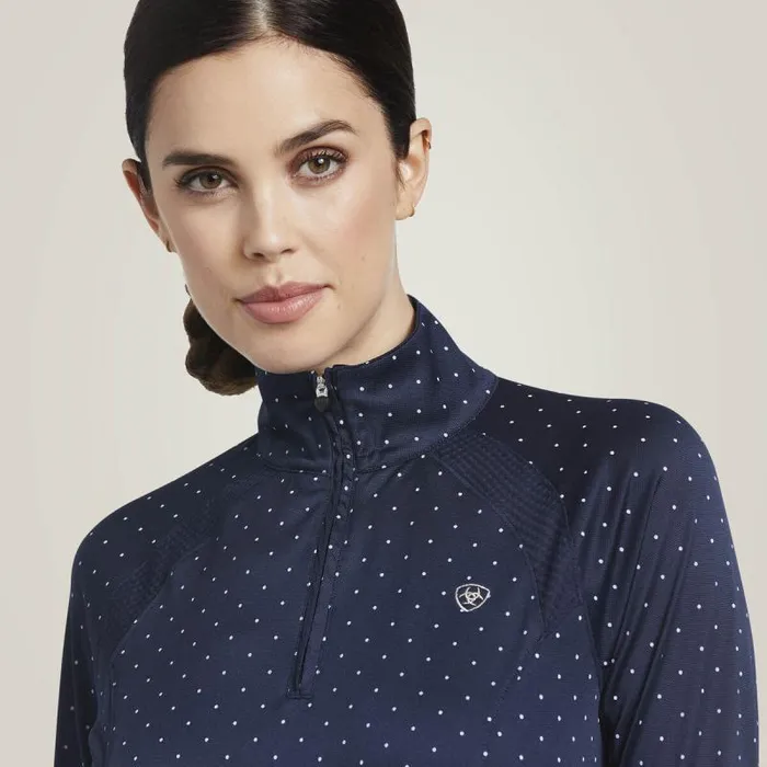 Women TShirts and Tops Ariat Sunstopper 20 14 Zip Baselayer Navy Dot Women TShirts and Tops Ariat Sunstopper 20 14 Zip Baselayer Navy Dot