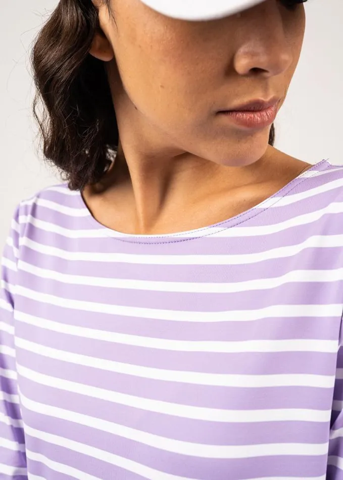 Women The AntiUV Stripes Collection Saint James PROPRIANO Lilac White